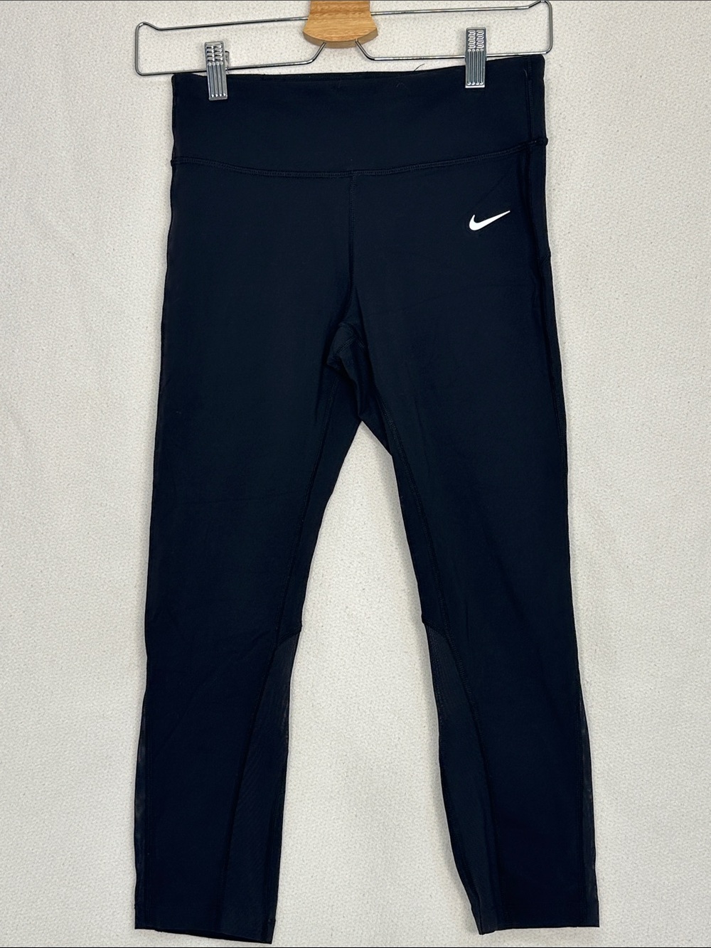 Nike Black Capri Leggings with White Swoosh